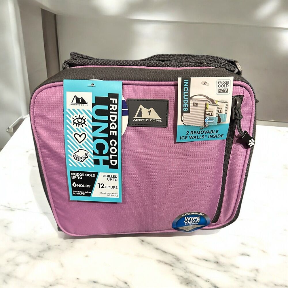 NWT Arctic Zone Purple Fridge Cold‎ Lunch Travel Bag